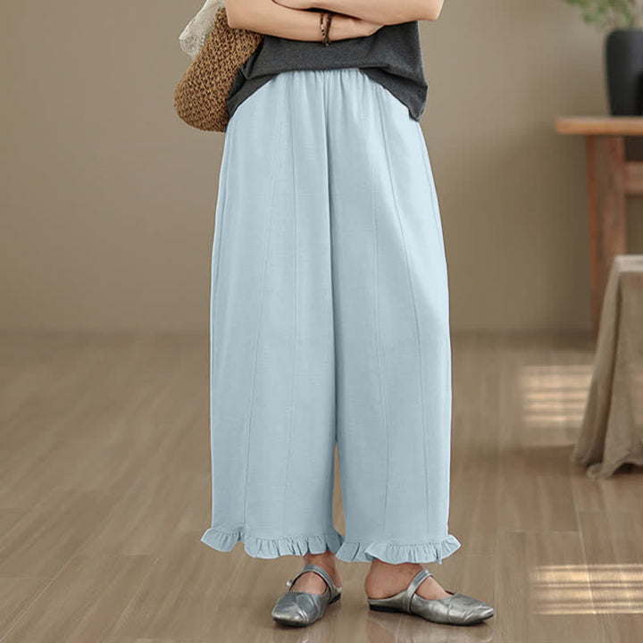 Pantaloni corti da donna a gamba larga con tasche, stile minimalista estivo, casual, con motivo Buddha Stones. - image 3