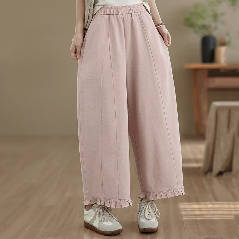 Pantaloni corti da donna a gamba larga con tasche, stile minimalista estivo, casual, con motivo Buddha Stones. - image 9