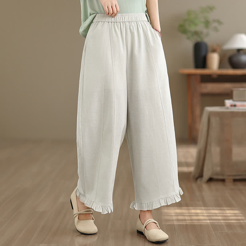 Pantaloni corti da donna a gamba larga con tasche, stile minimalista estivo, casual, con motivo Buddha Stones. - image 30