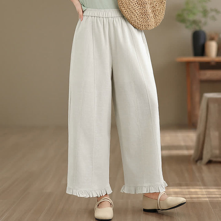 Pantaloni corti da donna a gamba larga con tasche, stile minimalista estivo, casual, con motivo Buddha Stones. - image 31