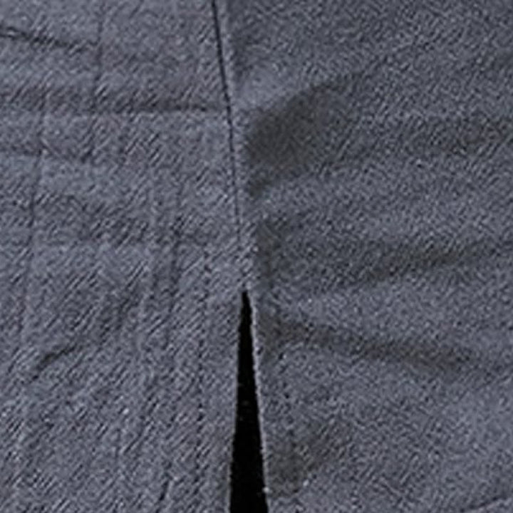 Buddha Stones Camicia da uomo a maniche corte, tinta unita, stile estivo Tang, con bottoni a forma di rana e ricamo a zucca. - image 22