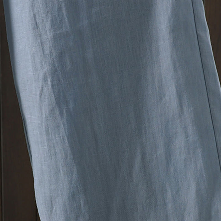 Buddha Stones Pantaloni estivi casual minimalisti con coulisse in cotone e lino tinta unita, modello alla caviglia, da donna, a gamba dritta con tasca. - image 13