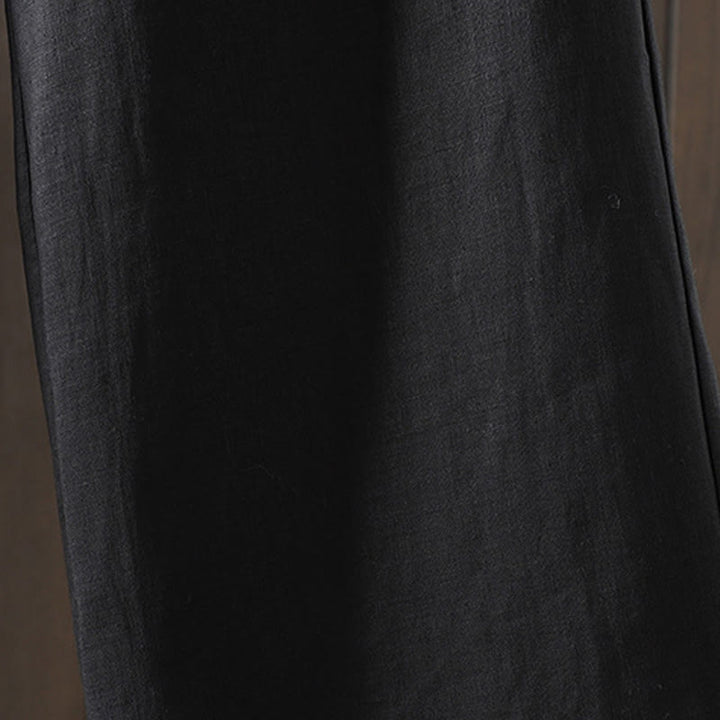 Buddha Stones Pantaloni estivi casual minimalisti con coulisse in cotone e lino tinta unita, modello alla caviglia, da donna, a gamba dritta con tasca. - image 18