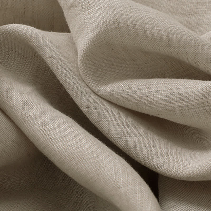 Pantaloni da donna a gamba larga con tasche, eleganti e casual estivi, in cotone ramie tinta unita, con bottoni e stampa Buddha Stones. - image 6