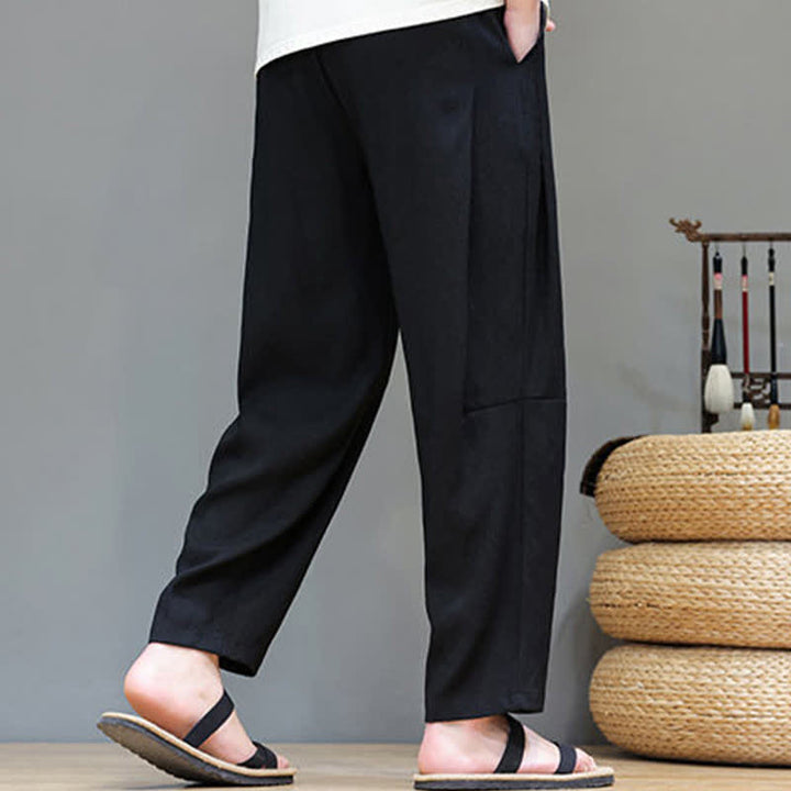 Pantaloni da uomo a gamba dritta, minimalisti, estivi, casual, con coulisse e tasca, con motivo Buddha Stones. - image 23