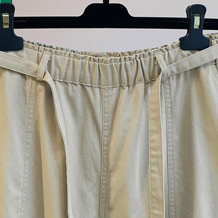 Buddha Stones Pantaloni lunghi da donna primaverili, casual, minimalisti, con coulisse, tinta unita, modello harem con tasche. - image 7