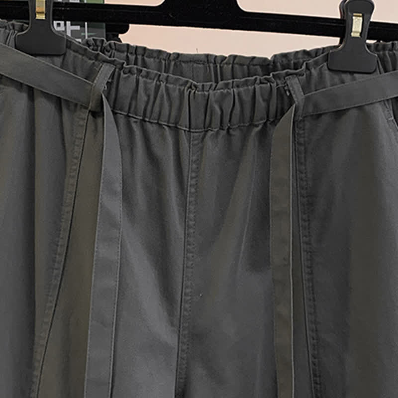 Buddha Stones Pantaloni lunghi da donna primaverili, casual, minimalisti, con coulisse, tinta unita, modello harem con tasche. - image 24