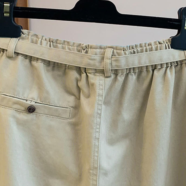 Buddha Stones Pantaloni lunghi da donna primaverili, casual, minimalisti, con coulisse, tinta unita, modello harem con tasche. - image 10