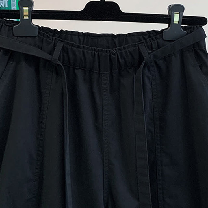 Buddha Stones Pantaloni lunghi da donna primaverili, casual, minimalisti, con coulisse, tinta unita, modello harem con tasche. - image 18