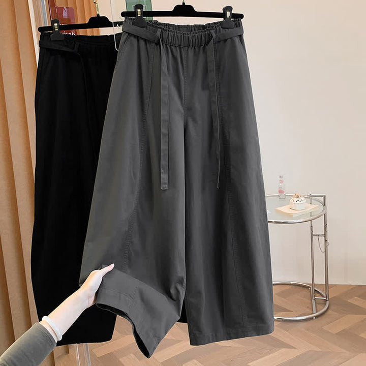 Buddha Stones Pantaloni lunghi da donna primaverili, casual, minimalisti, con coulisse, tinta unita, modello harem con tasche. - Grigio tenue - US8-10, UK/AU12-14, EU40-42 (2XL) - image 21