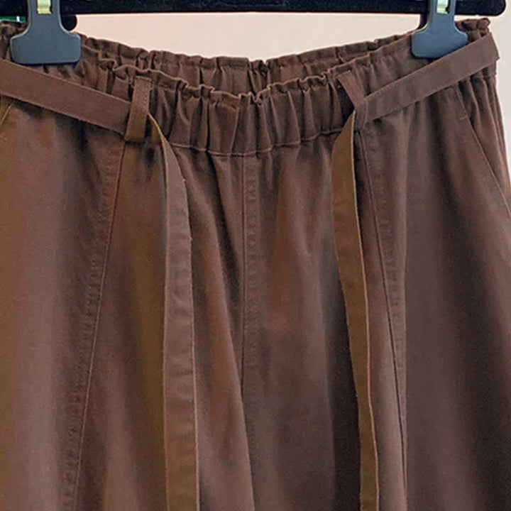 Buddha Stones Pantaloni lunghi da donna primaverili, casual, minimalisti, con coulisse, tinta unita, modello harem con tasche. - image 31
