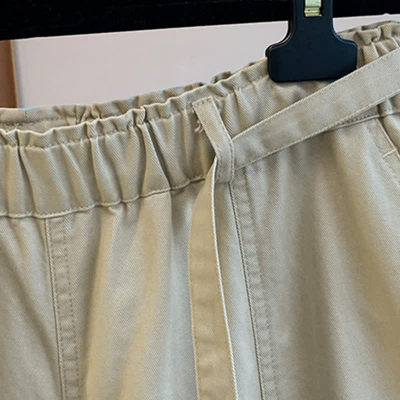 Buddha Stones Pantaloni lunghi da donna primaverili, casual, minimalisti, con coulisse, tinta unita, modello harem con tasche. - image 8
