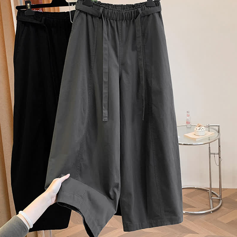 Buddha Stones Pantaloni lunghi da donna primaverili, casual, minimalisti, con coulisse, tinta unita, modello harem con tasche. - image 23