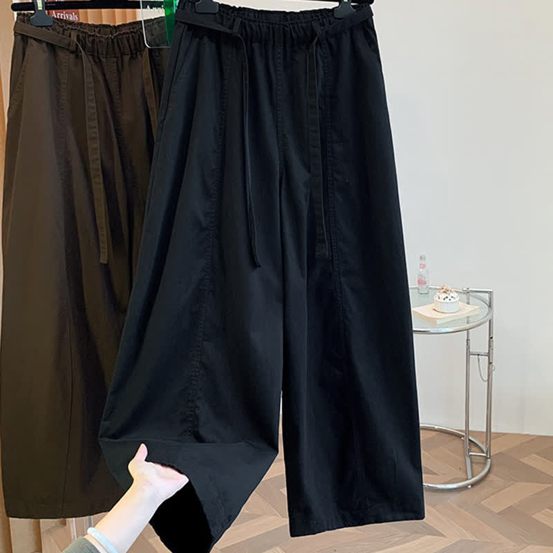 Buddha Stones Pantaloni lunghi da donna primaverili, casual, minimalisti, con coulisse, tinta unita, modello harem con tasche. - image 17