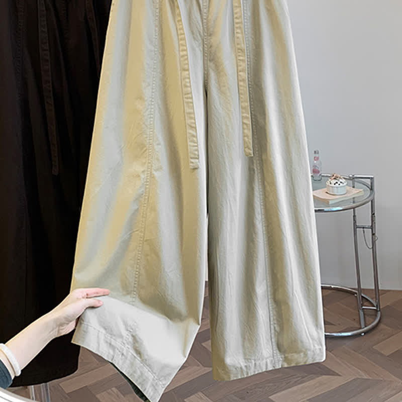 Buddha Stones Pantaloni lunghi da donna primaverili, casual, minimalisti, con coulisse, tinta unita, modello harem con tasche. - image 5