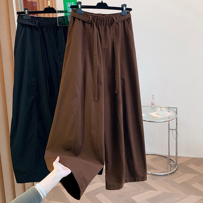 Buddha Stones Pantaloni lunghi da donna primaverili, casual, minimalisti, con coulisse, tinta unita, modello harem con tasche. - image 28