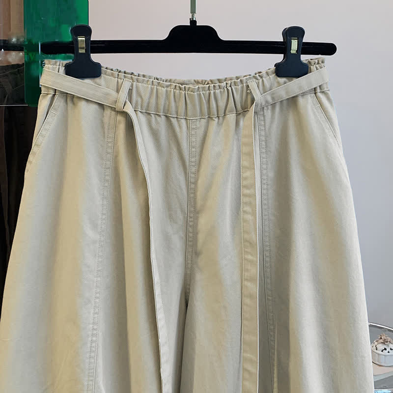 Buddha Stones Pantaloni lunghi da donna primaverili, casual, minimalisti, con coulisse, tinta unita, modello harem con tasche. - image 6
