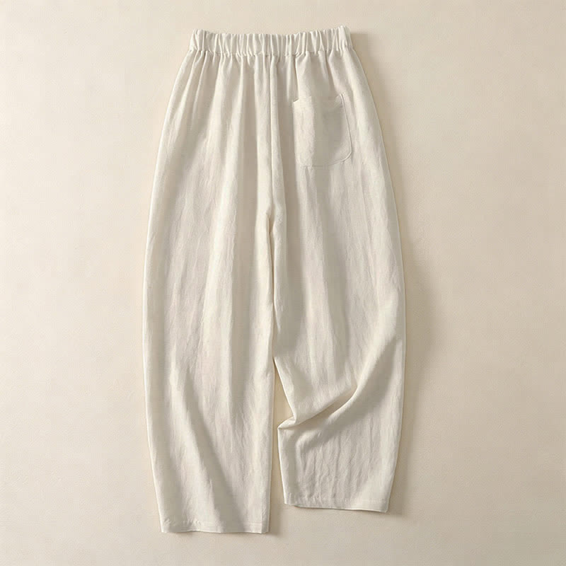 Buddha Stones Pantaloni estivi casual con coulisse, tinta unita, a gamba larga e tasca, da donna. - image 11