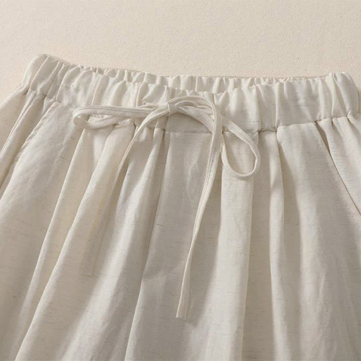 Buddha Stones Pantaloni estivi casual con coulisse, tinta unita, a gamba larga e tasca, da donna. - image 12