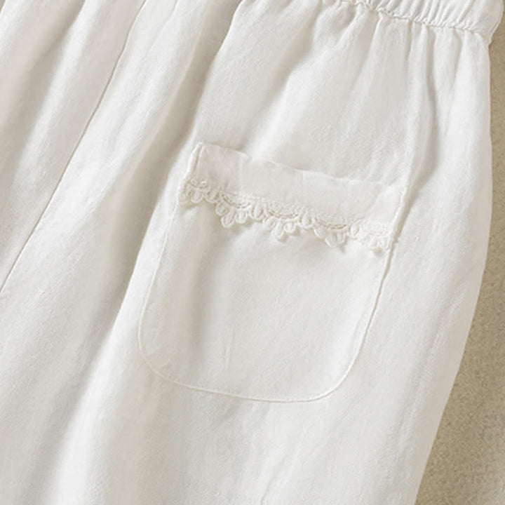 Buddha Stones Pantaloni harem estivi casual boho con coulisse, tinta unita, da donna, in ramia, con tasche. - image 25