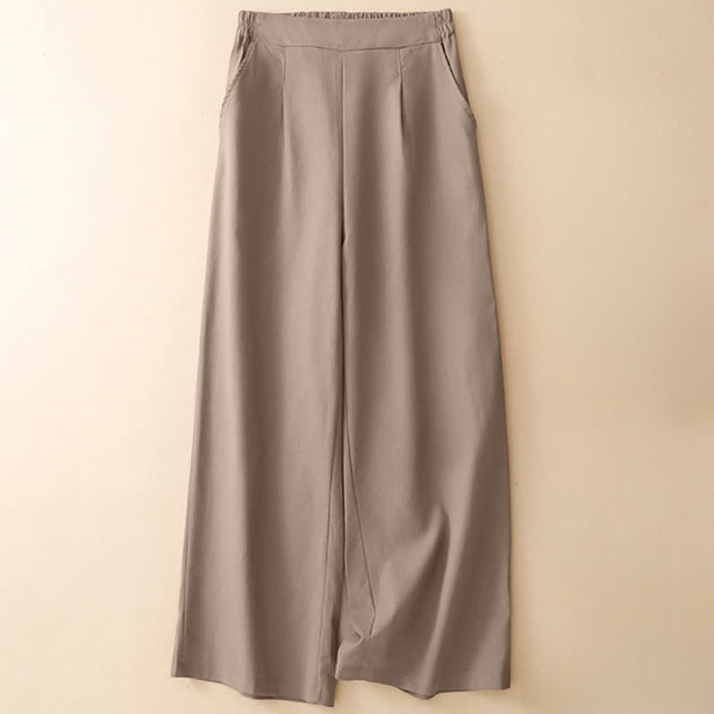 Buddha Stones Pantaloni corti estivi minimalisti ed eleganti da donna, a gamba dritta e con tasche. - image 11