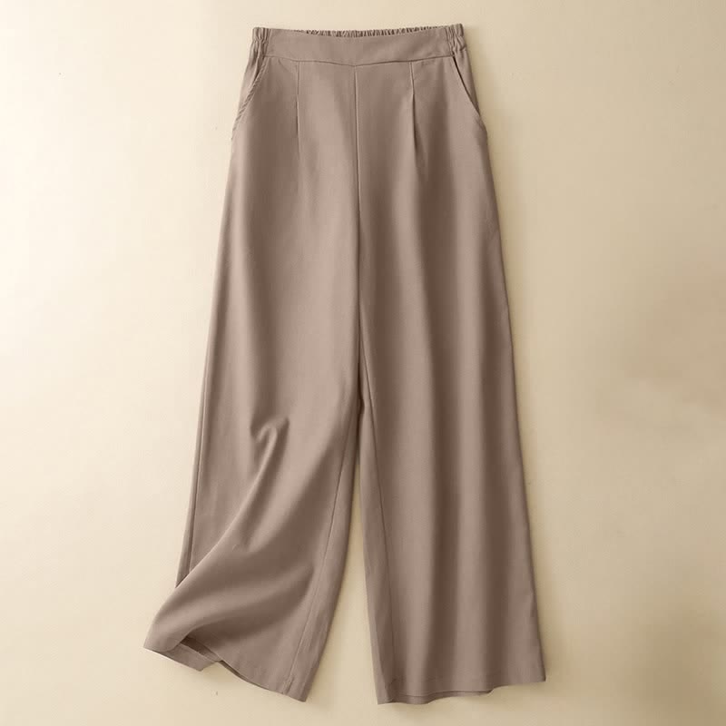 Buddha Stones Pantaloni corti estivi minimalisti ed eleganti da donna, a gamba dritta e con tasche. - Tan - US8-10, UK/AU12-14, EU40-42 (2XL) - image 9