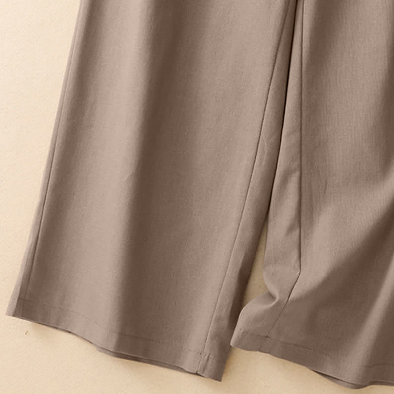 Buddha Stones Pantaloni corti estivi minimalisti ed eleganti da donna, a gamba dritta e con tasche. - image 16