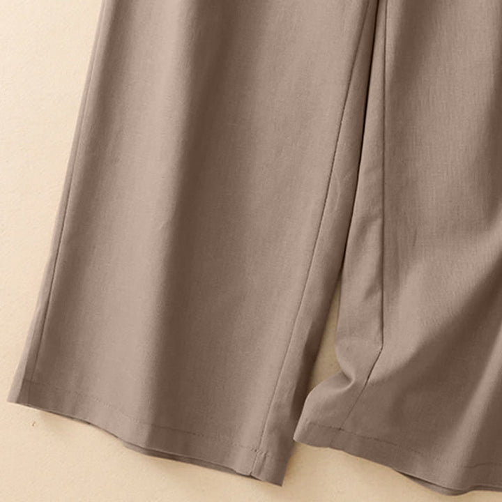 Buddha Stones Pantaloni corti estivi minimalisti ed eleganti da donna, a gamba dritta e con tasche. - image 16