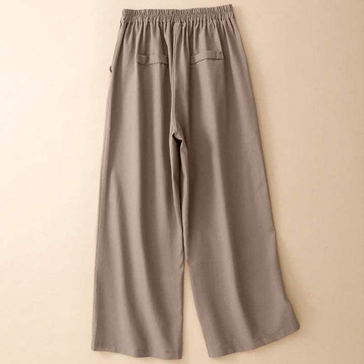 Buddha Stones Pantaloni corti estivi minimalisti ed eleganti da donna, a gamba dritta e con tasche. - image 10