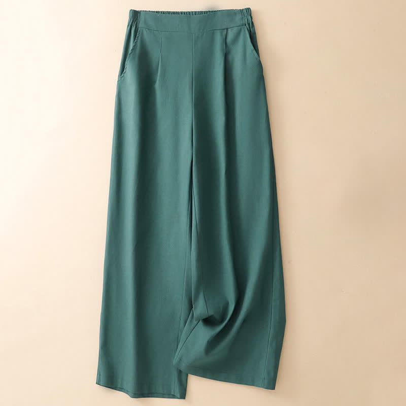 Buddha Stones Pantaloni corti estivi minimalisti ed eleganti da donna, a gamba dritta e con tasche. - image 1