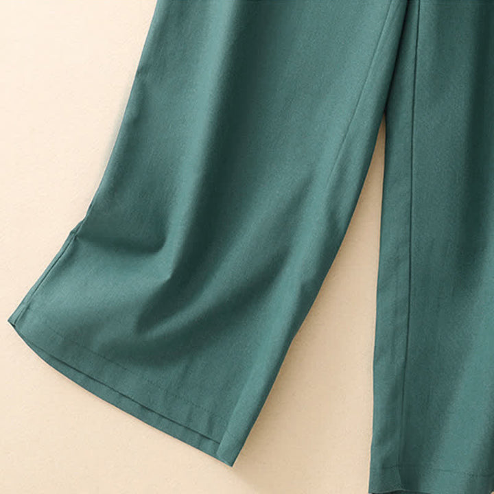 Buddha Stones Pantaloni corti estivi minimalisti ed eleganti da donna, a gamba dritta e con tasche. - image 7