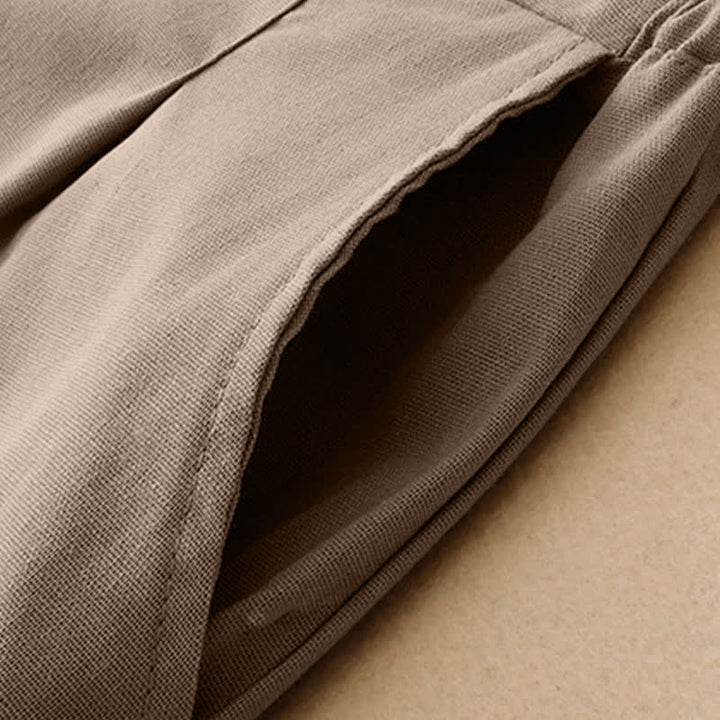 Buddha Stones Pantaloni corti estivi minimalisti ed eleganti da donna, a gamba dritta e con tasche. - image 13