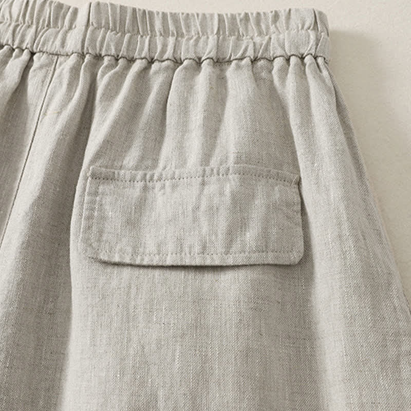 Buddha Stones Pantaloni estivi casual minimalisti con coulisse, tinta unita, a gamba larga e tasche, da donna. - image 19