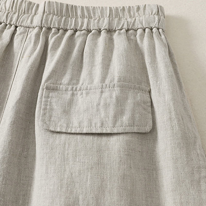 Buddha Stones Pantaloni estivi casual minimalisti con coulisse, tinta unita, a gamba larga e tasche, da donna. - image 19