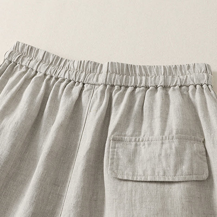 Buddha Stones Pantaloni estivi casual minimalisti con coulisse, tinta unita, a gamba larga e tasche, da donna. - image 18