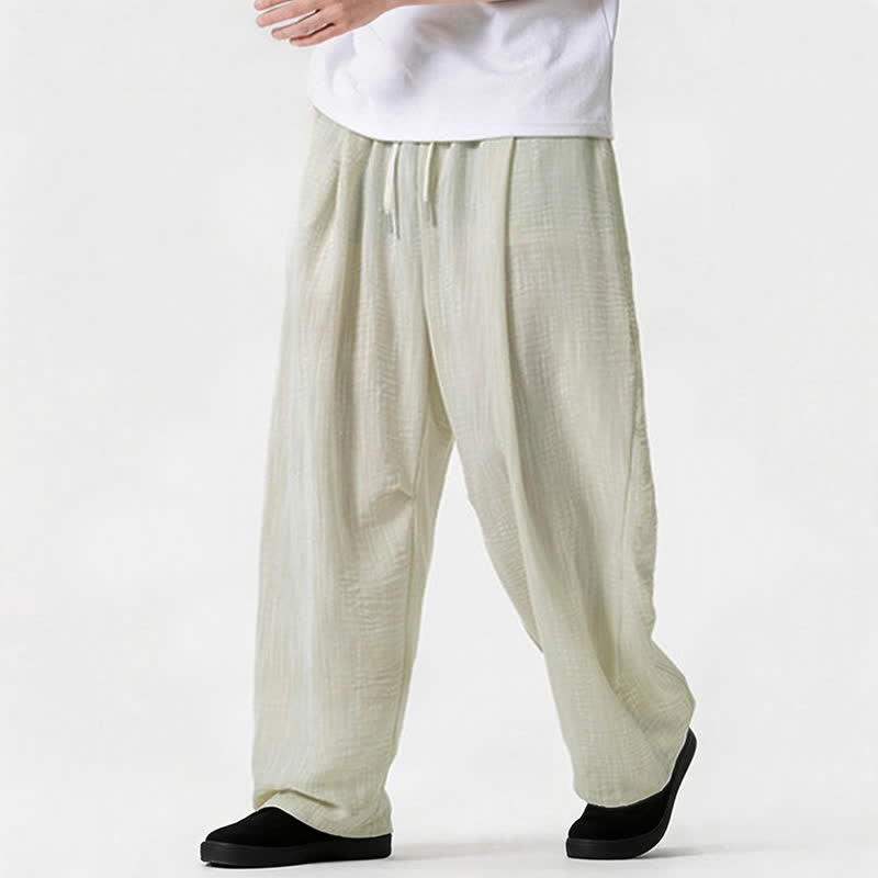 Buddha Stones Pantaloni lunghi da uomo a gamba dritta, minimalisti, con coulisse, tinta unita, per primavera/estate, casual ed eleganti, con tasca. - image 20