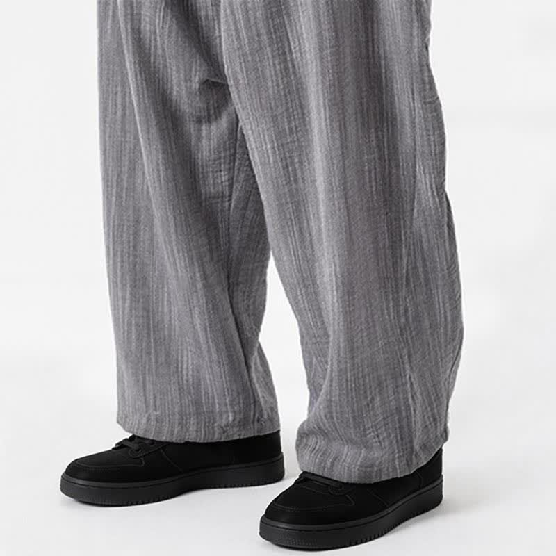 Buddha Stones Pantaloni lunghi da uomo a gamba dritta, minimalisti, con coulisse, tinta unita, per primavera/estate, casual ed eleganti, con tasca. - image 24