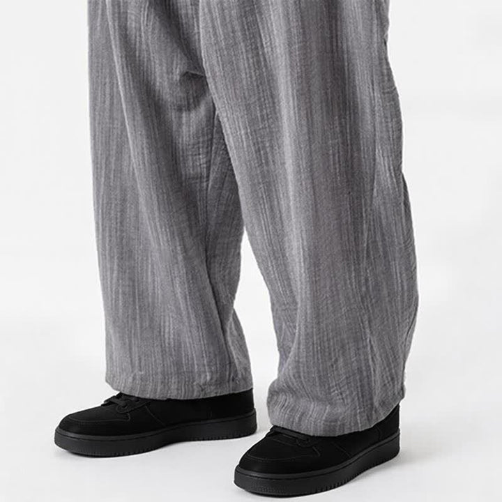 Buddha Stones Pantaloni lunghi da uomo a gamba dritta, minimalisti, con coulisse, tinta unita, per primavera/estate, casual ed eleganti, con tasca. - image 24