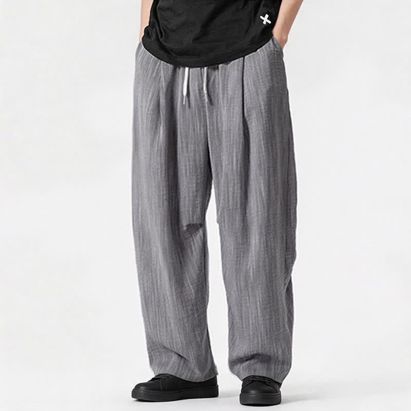 Buddha Stones Pantaloni lunghi da uomo a gamba dritta, minimalisti, con coulisse, tinta unita, per primavera/estate, casual ed eleganti, con tasca. - image 27