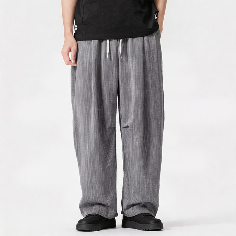 Buddha Stones Pantaloni lunghi da uomo a gamba dritta, minimalisti, con coulisse, tinta unita, per primavera/estate, casual ed eleganti, con tasca. - image 25