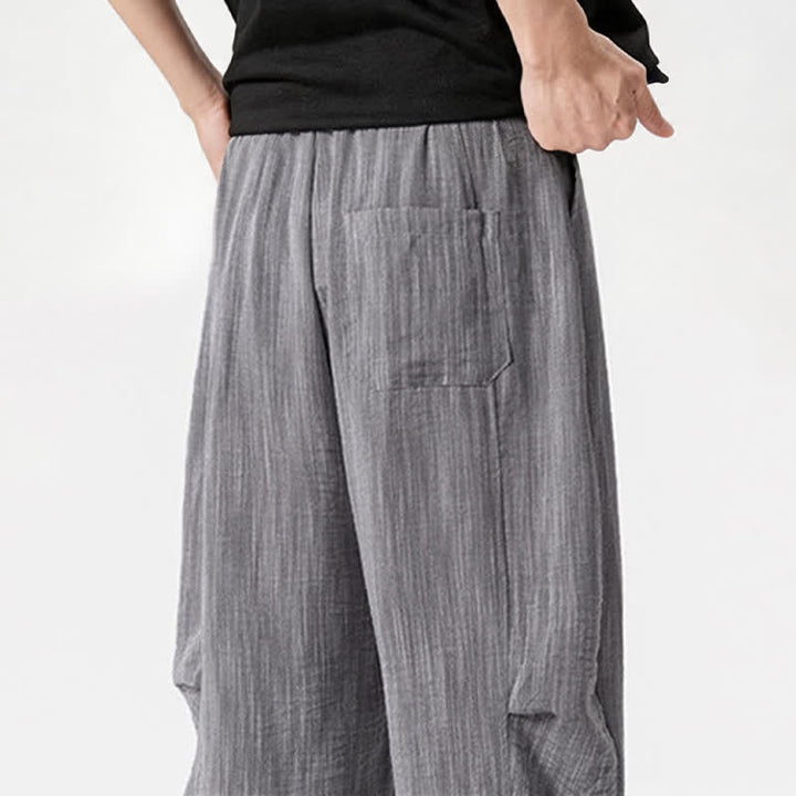 Buddha Stones Pantaloni lunghi da uomo a gamba dritta, minimalisti, con coulisse, tinta unita, per primavera/estate, casual ed eleganti, con tasca. - image 34