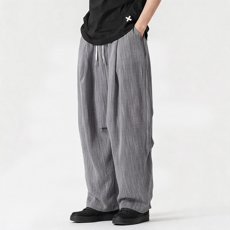 Buddha Stones Pantaloni lunghi da uomo a gamba dritta, minimalisti, con coulisse, tinta unita, per primavera/estate, casual ed eleganti, con tasca. - image 30