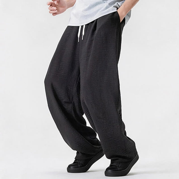 Buddha Stones Pantaloni lunghi da uomo a gamba dritta, minimalisti, con coulisse, tinta unita, per primavera/estate, casual ed eleganti, con tasca. - image 40