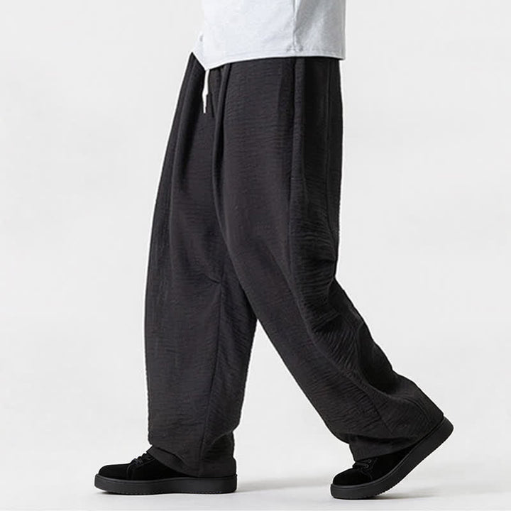 Buddha Stones Pantaloni lunghi da uomo a gamba dritta, minimalisti, con coulisse, tinta unita, per primavera/estate, casual ed eleganti, con tasca. - image 38