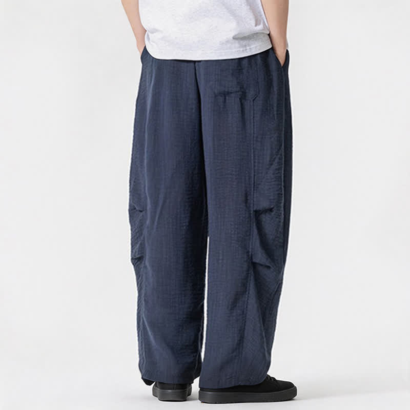 Buddha Stones Pantaloni lunghi da uomo a gamba dritta, minimalisti, con coulisse, tinta unita, per primavera/estate, casual ed eleganti, con tasca. - image 6
