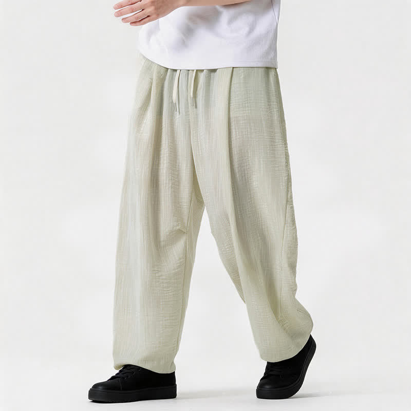 Buddha Stones Pantaloni lunghi da uomo a gamba dritta, minimalisti, con coulisse, tinta unita, per primavera/estate, casual ed eleganti, con tasca. - image 19