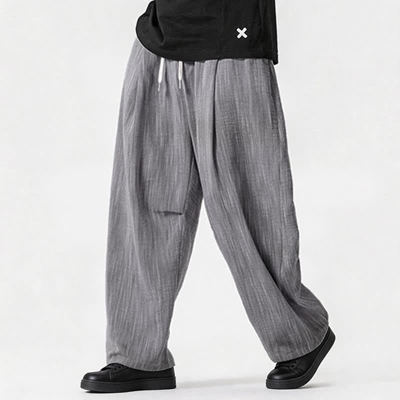 Buddha Stones Pantaloni lunghi da uomo a gamba dritta, minimalisti, con coulisse, tinta unita, per primavera/estate, casual ed eleganti, con tasca. - image 29