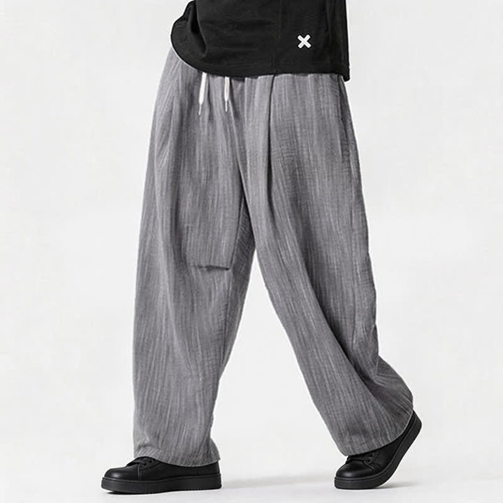Buddha Stones Pantaloni lunghi da uomo a gamba dritta, minimalisti, con coulisse, tinta unita, per primavera/estate, casual ed eleganti, con tasca. - image 29
