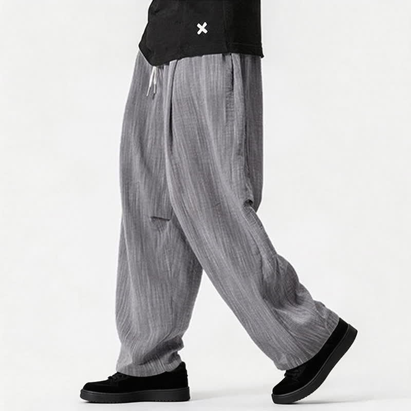 Buddha Stones Pantaloni lunghi da uomo a gamba dritta, minimalisti, con coulisse, tinta unita, per primavera/estate, casual ed eleganti, con tasca. - image 26