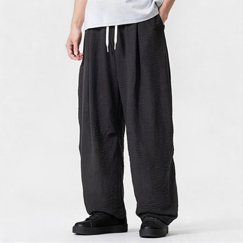 Buddha Stones Pantaloni lunghi da uomo a gamba dritta, minimalisti, con coulisse, tinta unita, per primavera/estate, casual ed eleganti, con tasca. - image 41